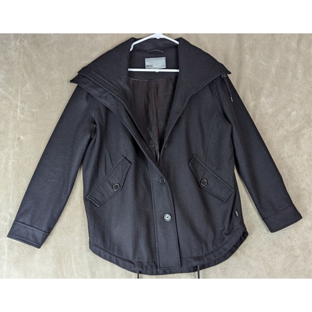 Wesc Black Wool Blend Jacket Size XS